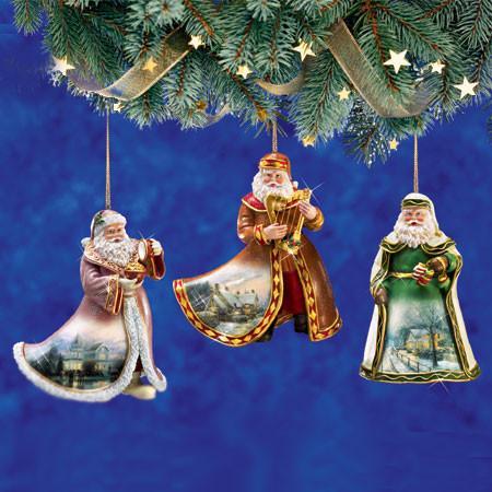 World renowned artist Thomas Kinkade in a collections of Christmas Ornaments