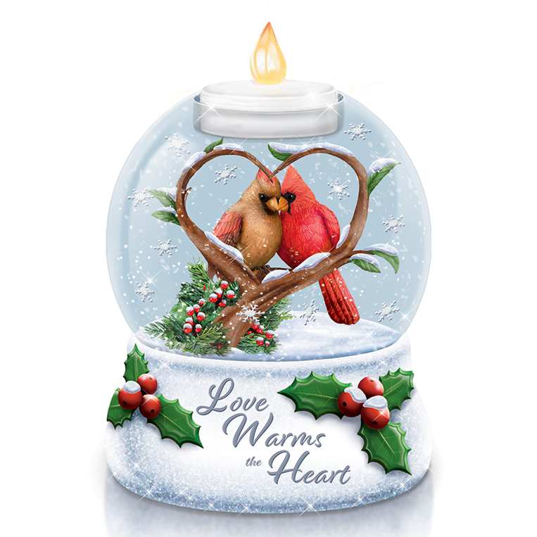(F) Love Warms the Heart - Illuminated Water Globe - 0133250001-T