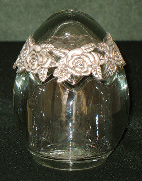 (P) Pewter Antique-Like Glass Candy Jar - (6.5 x 6.5 x 8.5 cm) LIMITED EDITION! G2202