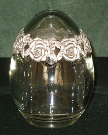 (P) Pewter Antique-Like Glass Candy Jar - (8.6 x 8.6 x 11.6 cm) LIMITED EDITION! G2201