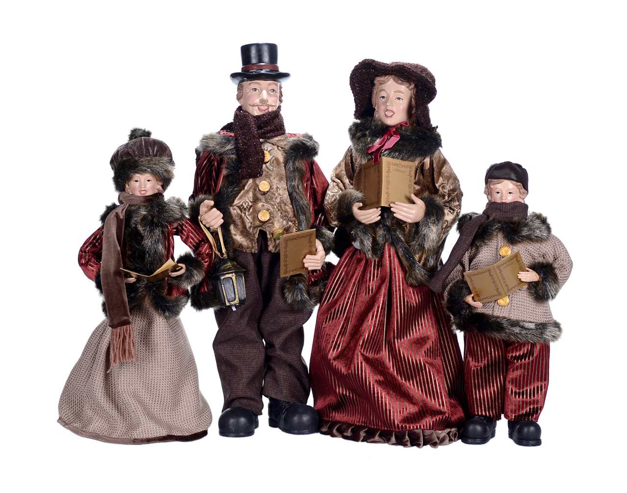 (Set of 4) Brown Burgundy Carolers - 26 / 18" A071-T