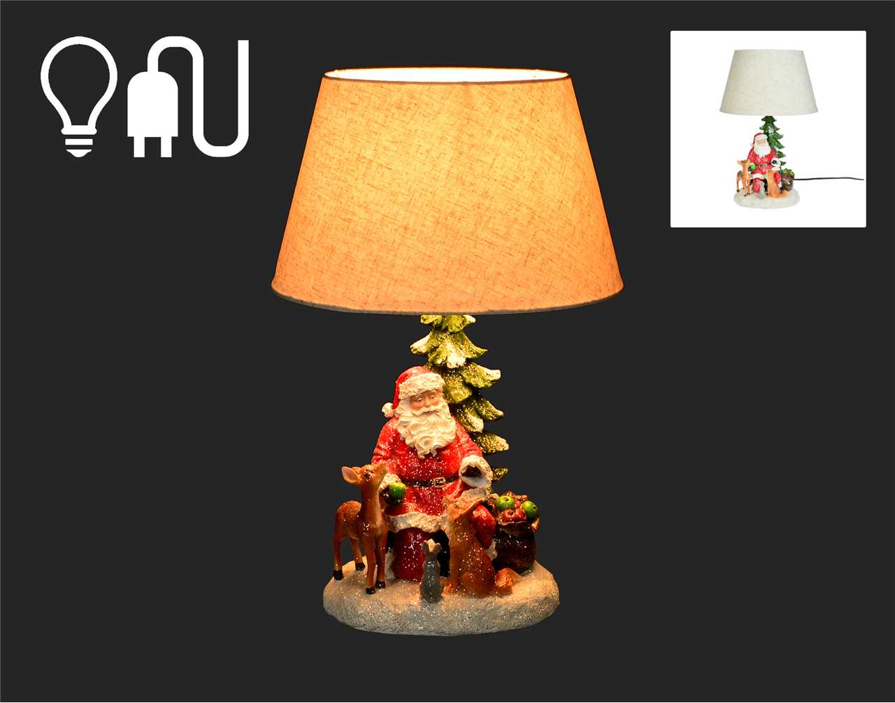 Lamp with Santa and Forest - D0151-T