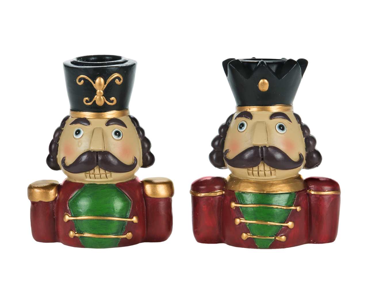 2/A 4" Red/Green Soldier Candle Holders - D4160-T