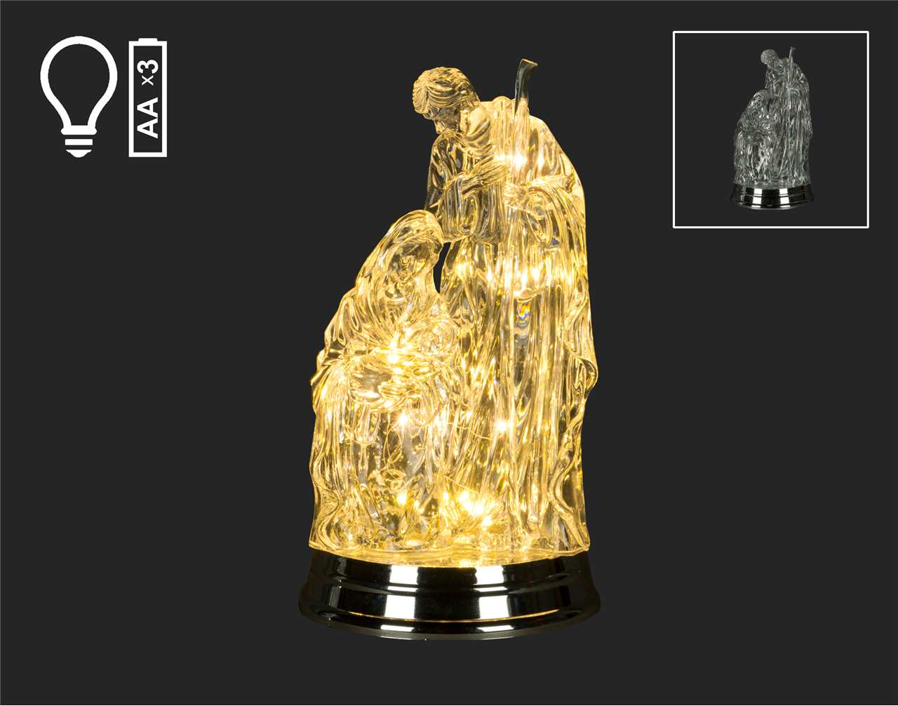 11.5 inch Clear LED Nativity - E3419-T