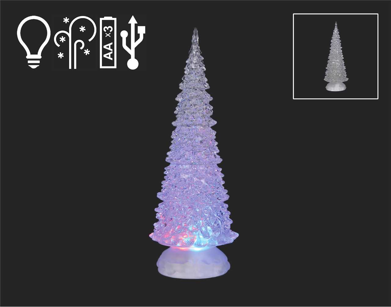 12.5 inch Frosted LED Light up Christmas Tree - G735-T