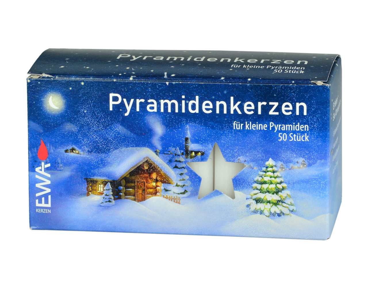 Box of 50 - 7 inch White Pyramid Candles - K13701-T