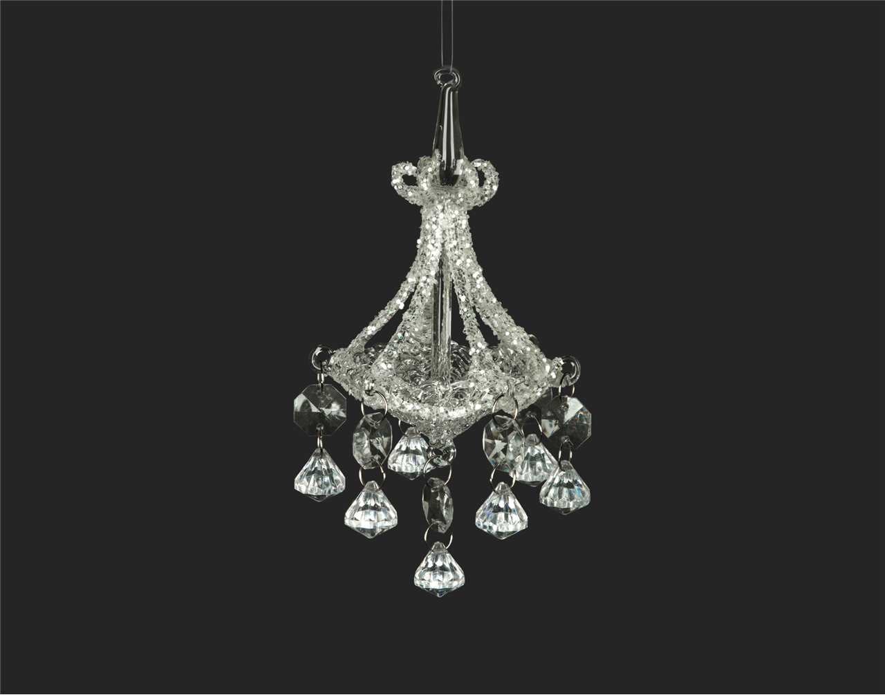 (Set of 12) 7 inch Glass Chandelier Ornament - M030-T