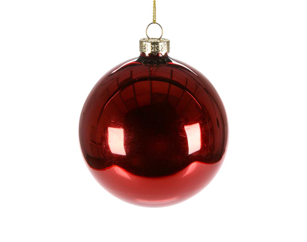 (Set of 24) Specialty Red Glass Ball Ornament - 8 cm - M1379-T