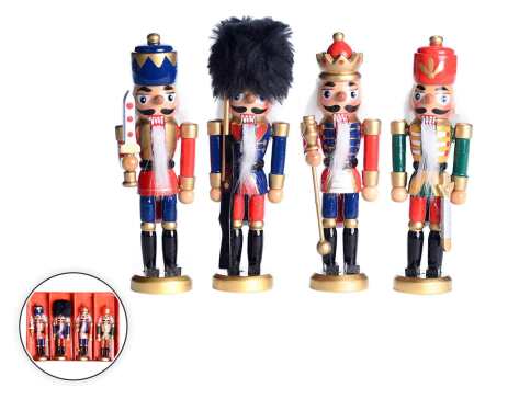 4.5" Wooden Nutcrackers -  set of 4 - N007-T