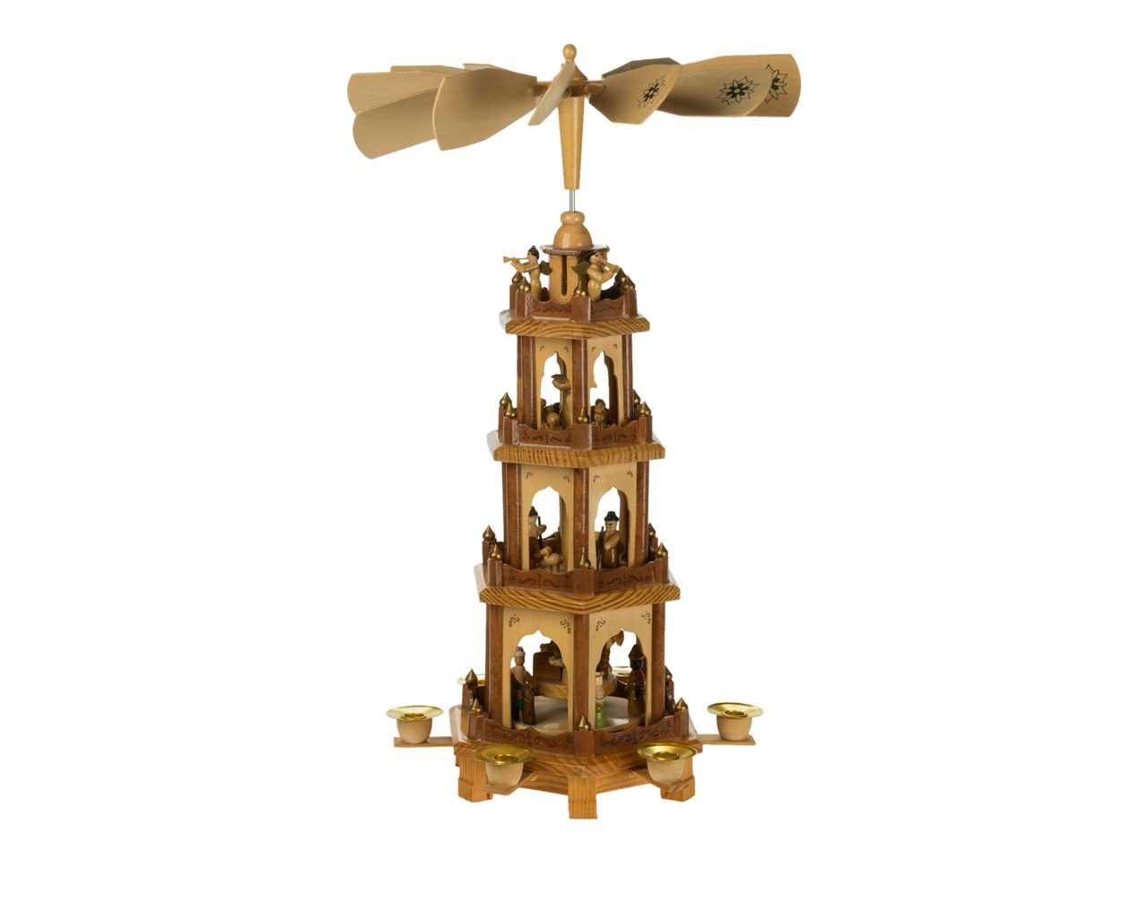 20" 4 Tier Wood Nativity Pyramid - N125-T