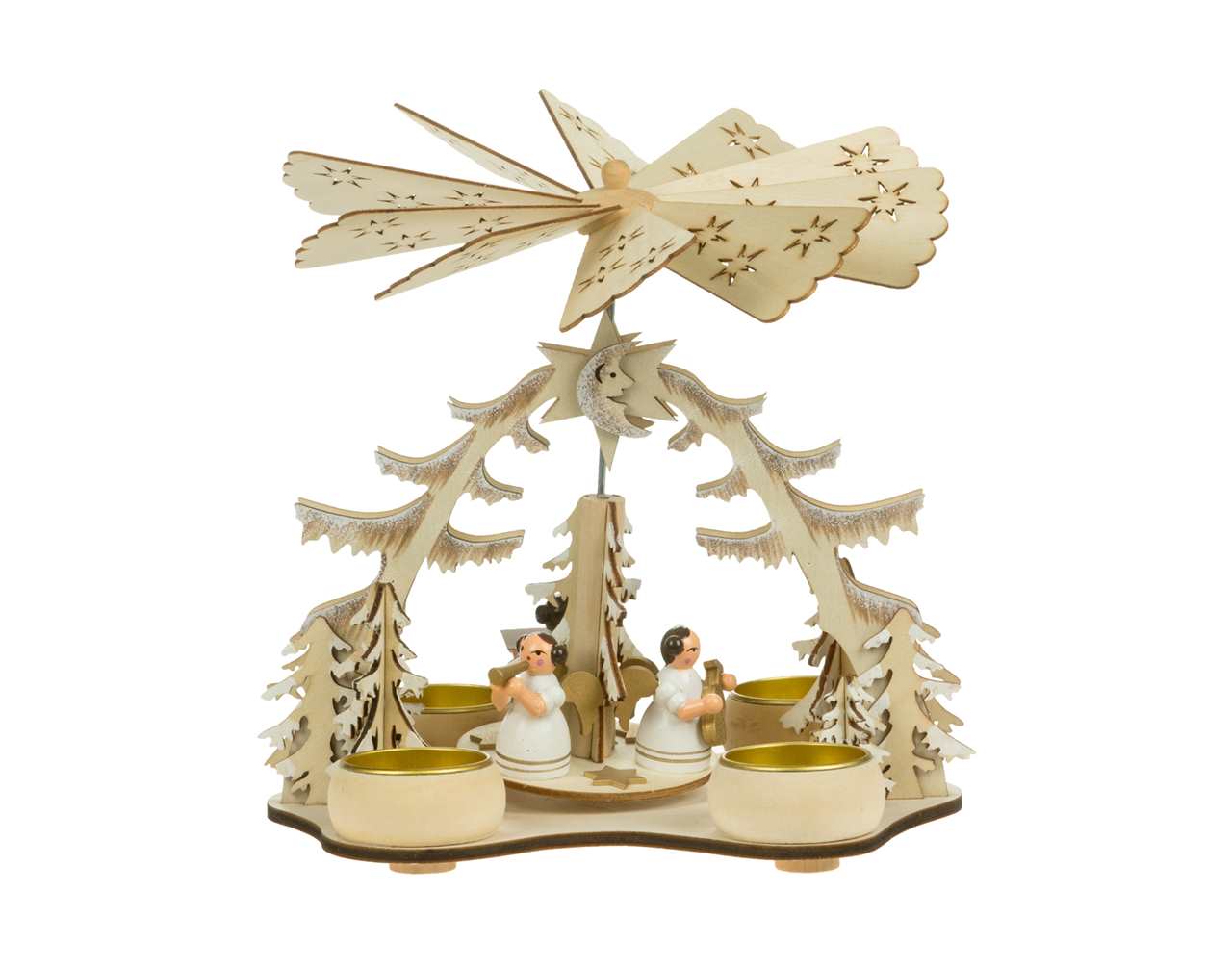 8.5 x 8 x 6 inch Laser Cut Pyramid with Musical Angels - N3427-T