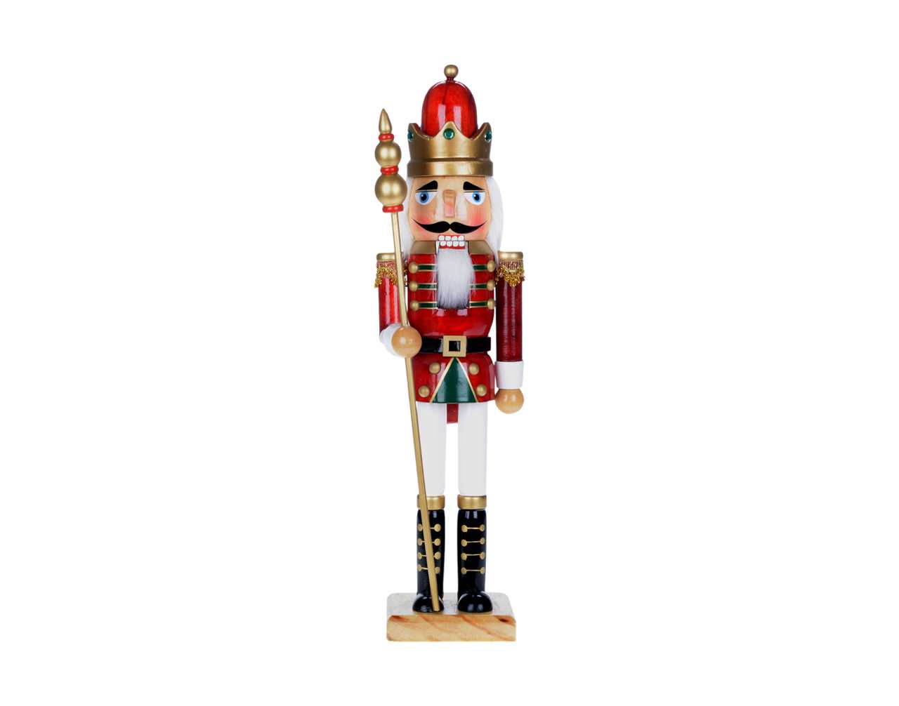 15" Red/Gold Nutcracker with Gold Staff - N3533