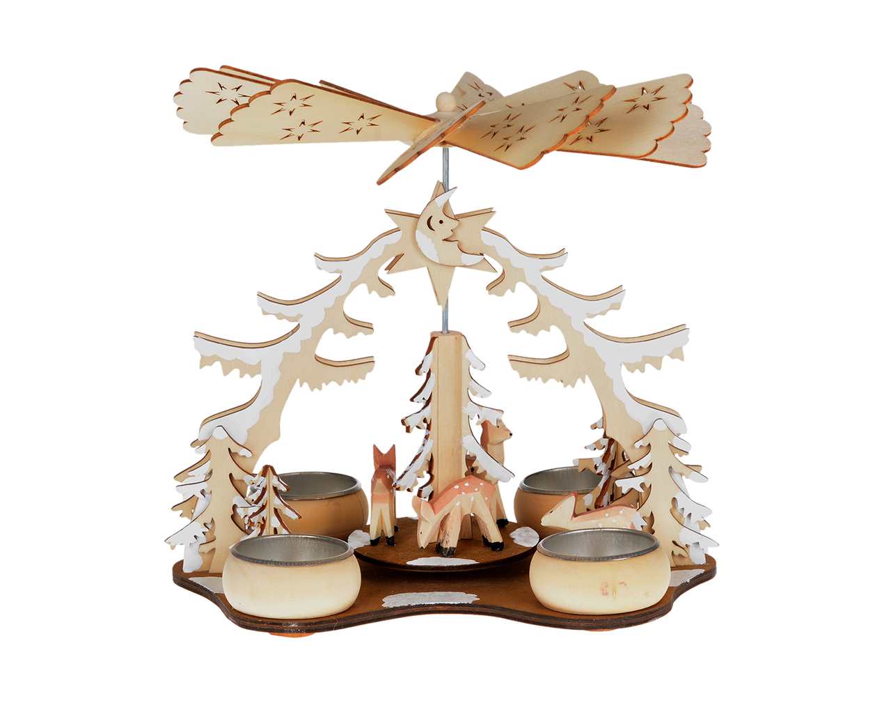 8.5 x 10 inch TLITE Pyramid with Deer and Christmas Trees - N4948-T