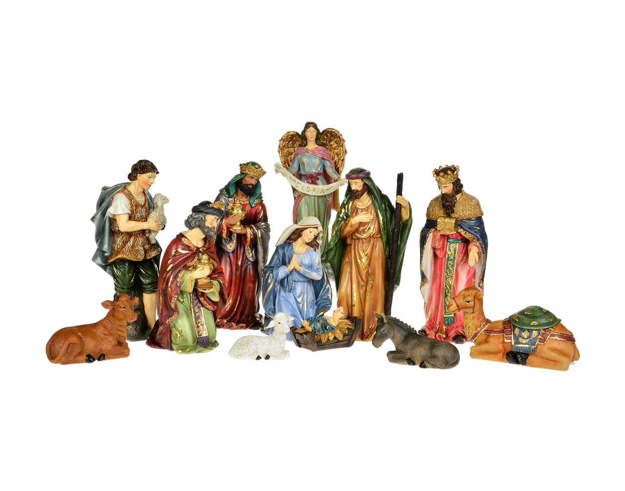 (Set of 12) 10 inch Multi-colour Nativity - T0333-T