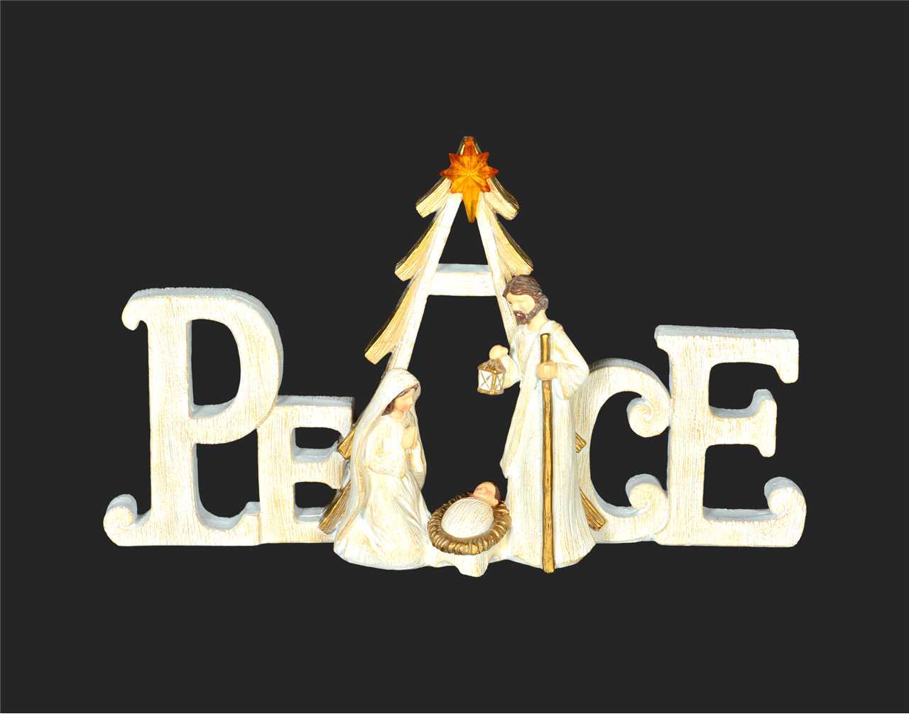 10.5 inch White Peace Nativity - T2137-T