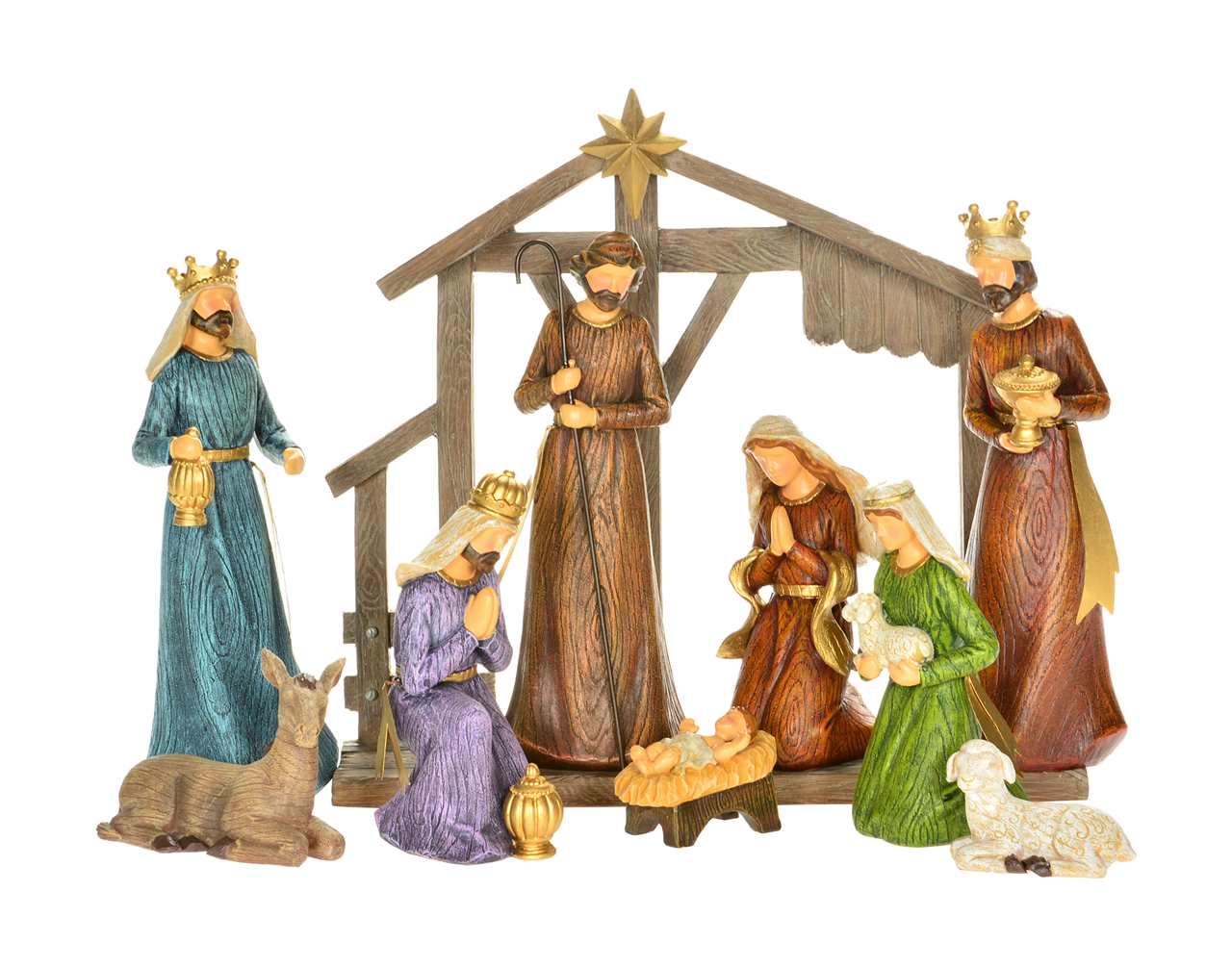 (Set of 10) 5.5 inch Nativity with  Stable - T8998-T