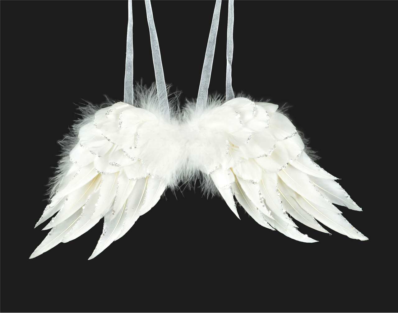 (Set of 6) White Feather Wings - 14 inch - M0515-T