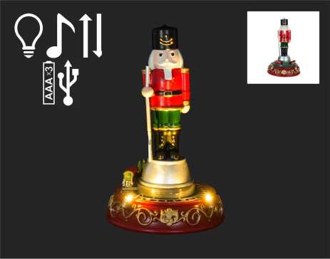 7" LED Red Nutcracker with Music - X4110-T