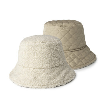 (FC) Britt’s Knits® Après Ski Reversible Sherpa Bucket Hat - Oatmeal - Stocking Stuffer