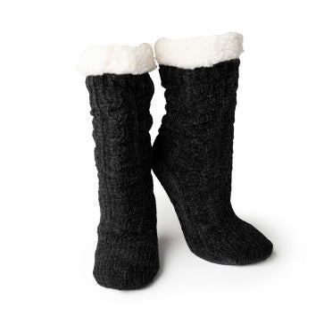 (FC) Britt’s Knits® Beyond Soft Slipper Socks - Black - Stocking Stuffer