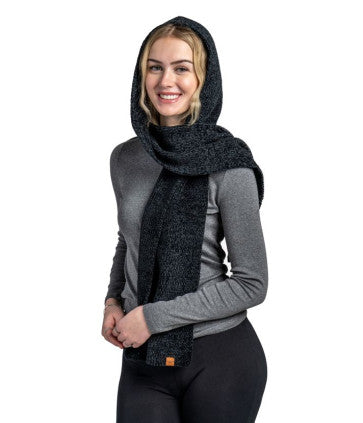 (FC) Britt’s Knits® Beyond Soft Hooded Scarf - Black - Stocking Stuffer