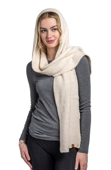 (FC) Britt’s Knits® Beyond Soft Hooded Scarf - Ivory - Stocking Stuffer