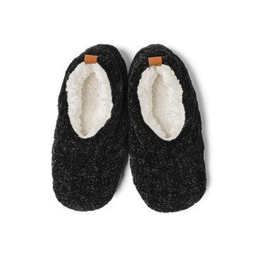 (FC) Britt’s Knits® Beyond Soft Slippers - Black - Stocking Stuffer