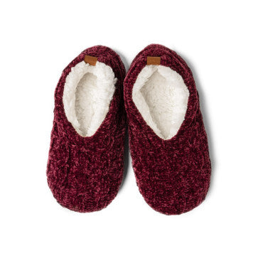 (FC) Britt’s Knits® Beyond Soft Slippers - Wine - Stocking Stuffer