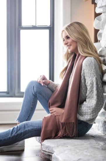 (FC) Britt’s Knits® Common Good Fringe Scarf - Pink - Stocking Stuffer