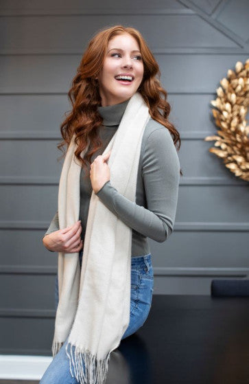 (FC) Britt’s Knits® Common Good Fringe Scarf - Ivory - Stocking Stuffer