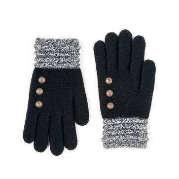 (FC) Britt's Knits Ultra-Soft Gloves - Black with charcoal cuffs