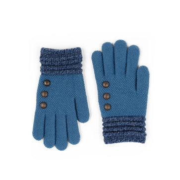 (FC) Britt's Knits Ultra-Soft Gloves - Blue with blue cuffs