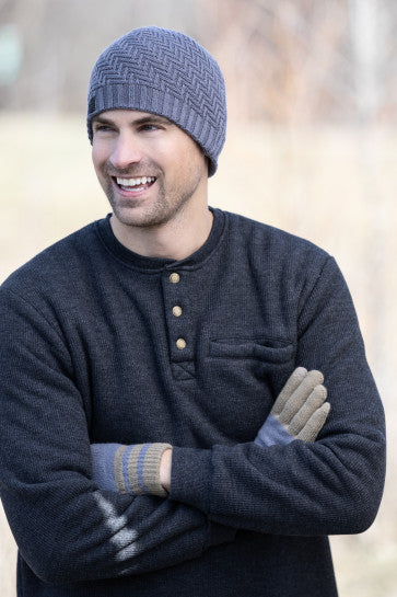 (FC) Britt's Knits Men's Lodge Beanie - Beige - Stocking stuffer!