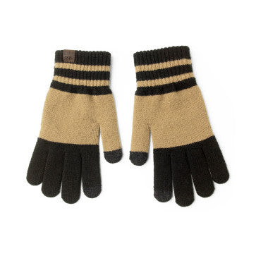 (FC) Britt's Knits Men's Lodge Gloves - Beige Brown  - Stocking stuffer!