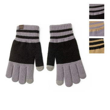 (FC) Britt's Knits Men's Lodge Gloves - Black Grey  - Stocking stuffer!