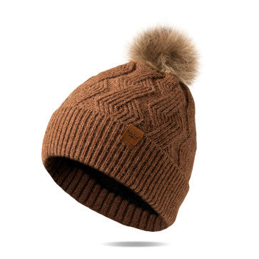 (FC) Britt’s Knits® Mainstay Pom Hat Collection - Brown - Stocking Stuffer