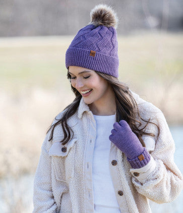 (FC) Britt’s Knits® Mainstay Pom Hat Collection - Black - Stocking Stuffer