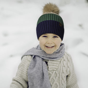 (FC) Britt's Knits Wonderland Kid's Pom Hats - Blue - Stocking stuffer!