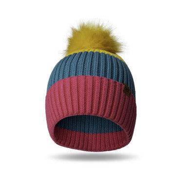 (FC) Britt's Knits Wonderland Kid's Pom Hats - Yellow - Stocking stuffer!