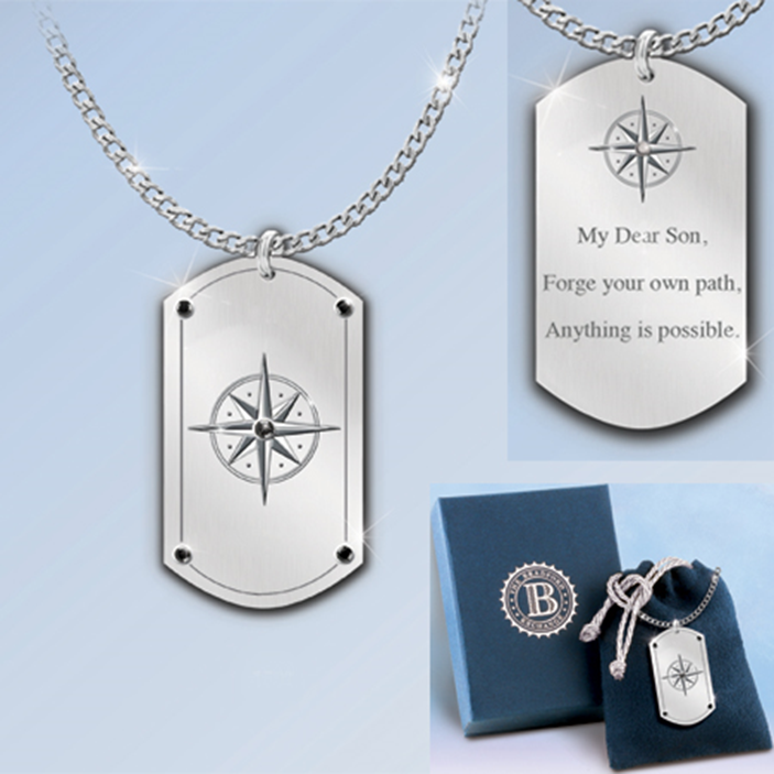 Son's Compass Dog Necklace Pendant 0113552001-T