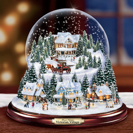 VICTORIAN VILLAGE SNOWGLOBE by Thomas Kinkade