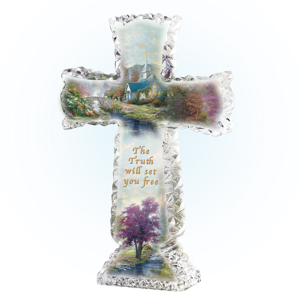 (C) Thomas Kinkade Crystalline CROSS *TRUTH* 0121055008-T