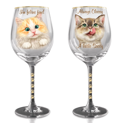 (G) LONG STEMMED GLASSES - Kaomi Harai's I'M FELINE FINE 0124947002-T