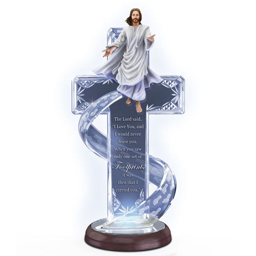 (C) *JESUS CROSS* FOOTPRINTS ILLUMINATED CROSS 0125668001-T