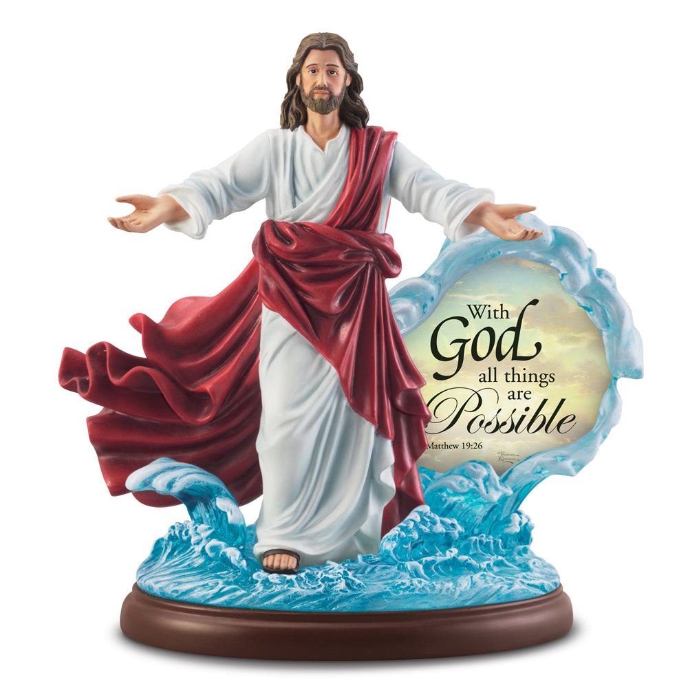 (J) JESUS FIGURINE *WITH GOD ALL THINGS ARE POSSIBLE* 0130083001-T