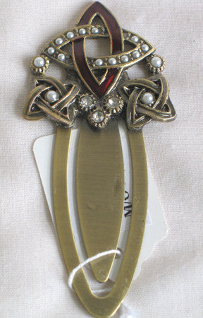 (T) * Jeweled  Bookmark * Burgundy Cross * BM08021a