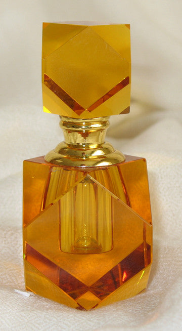 W - Crystal Perfume Bottle - Amber Colour 4.0 x 4.0 x 8.5 cm LIMITED EDITION