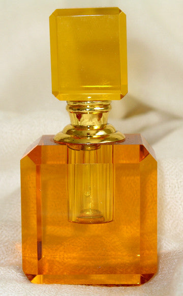 W - Crystal Perfume Bottle - Amber Colour 4.5 x 3.5 x 9.3 cm LIMITED EDITION