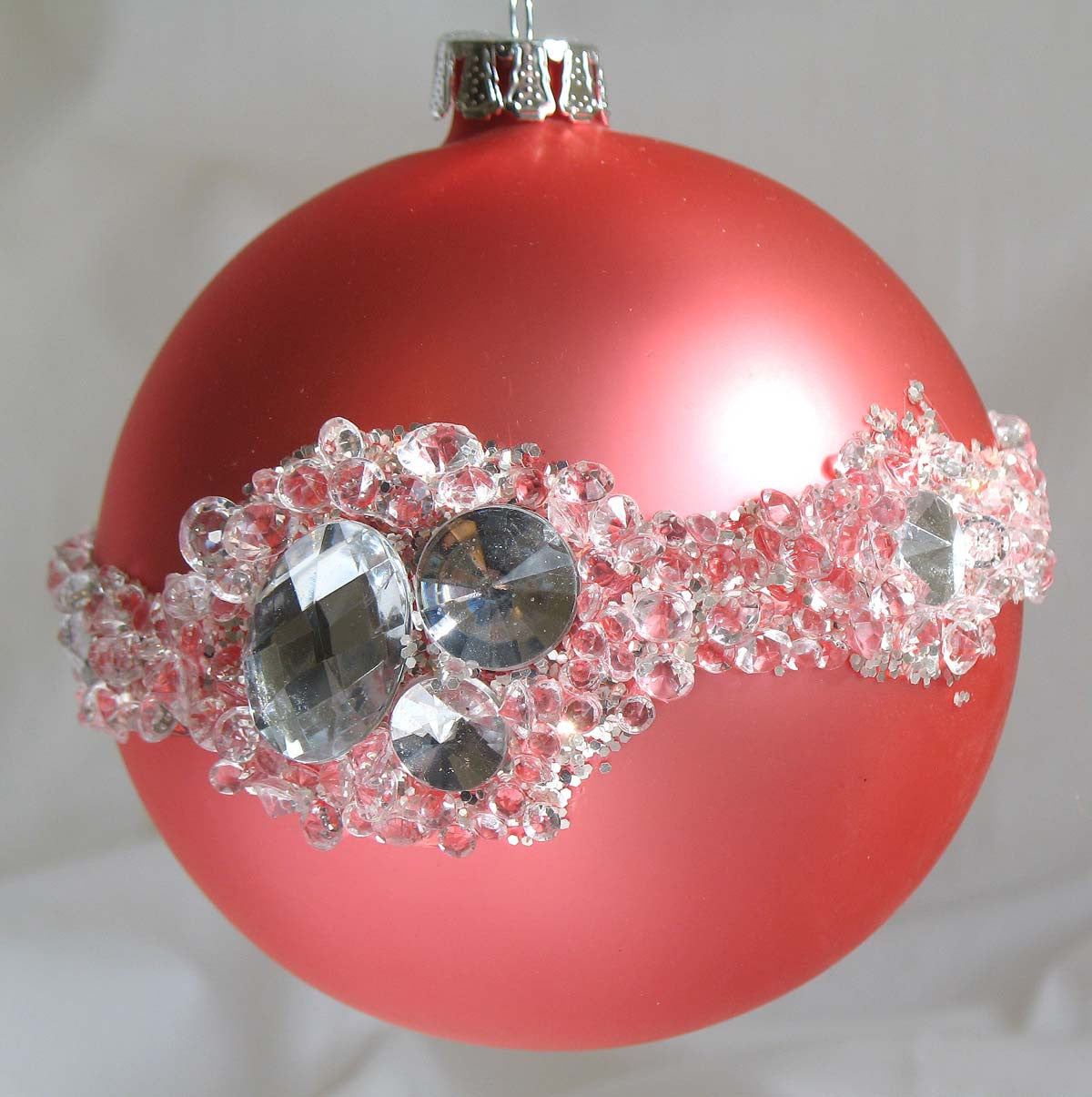 (CH) * Hand Decorated Mouth Blown Glass * Ball Christmas Ornament 10cm CTB0821-2-T