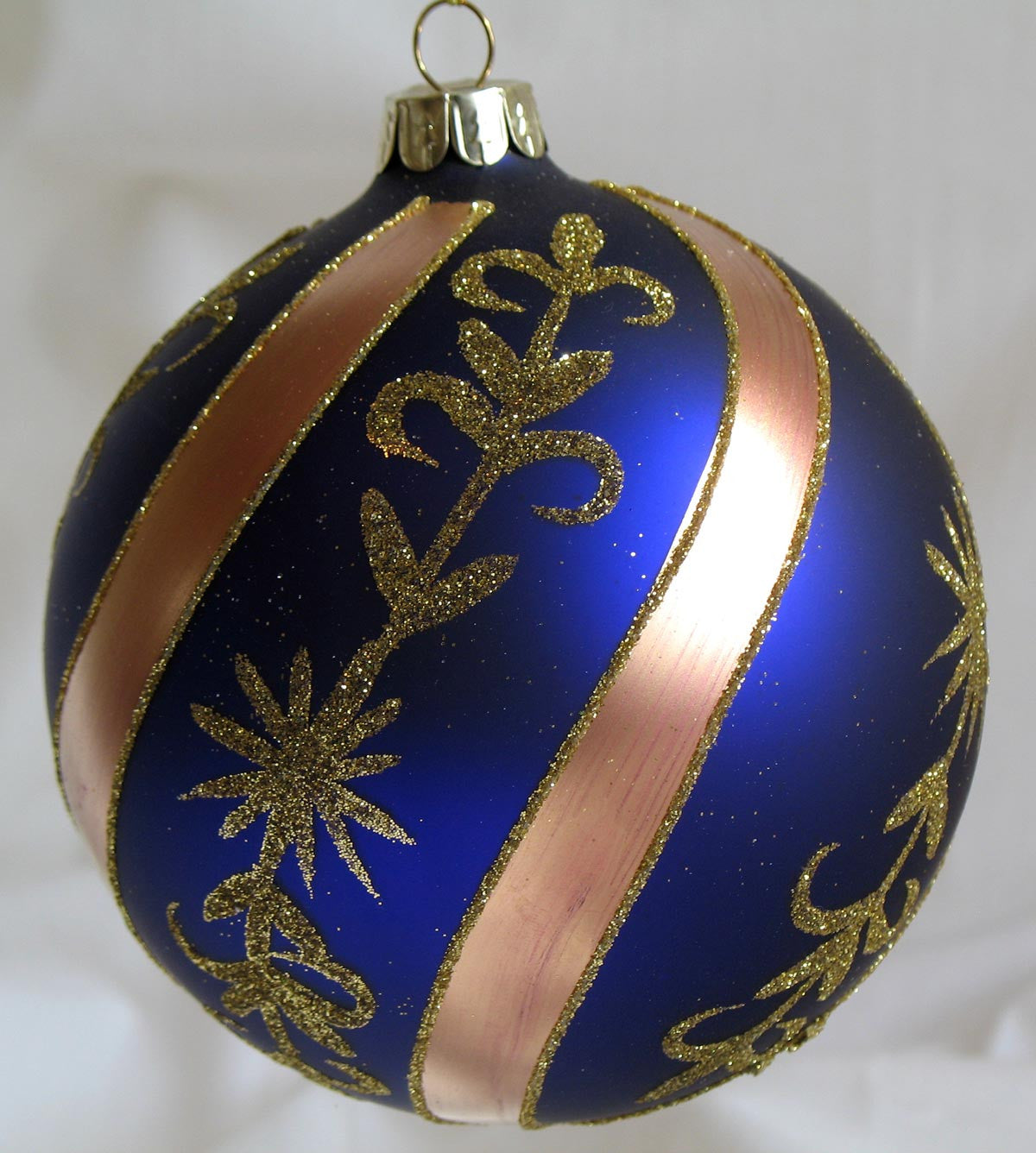 (CH) * Hand Decorated Mouth Blown Glass * Ball Christmas Ornament 10cm CTB70043-2-T